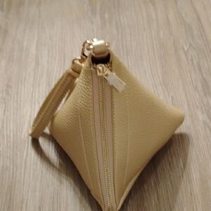 Elegant Cream Wristlet Pouch